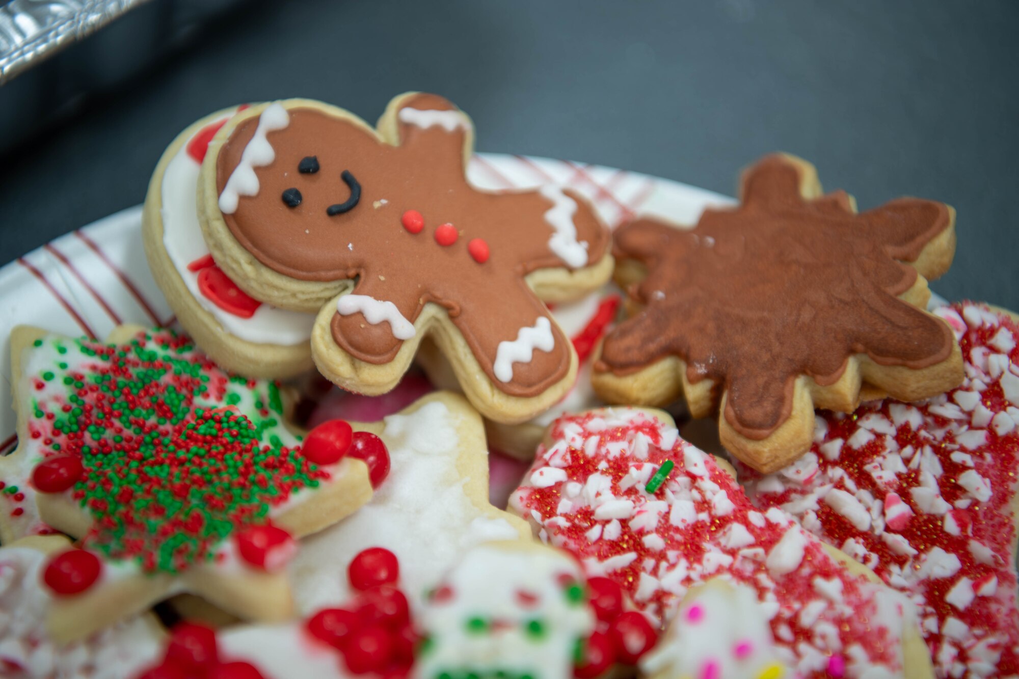 A plate of cookies sits atop a table during the Yokota Cookie Crunch at the main chapel on Yokota Air Base, Japan.