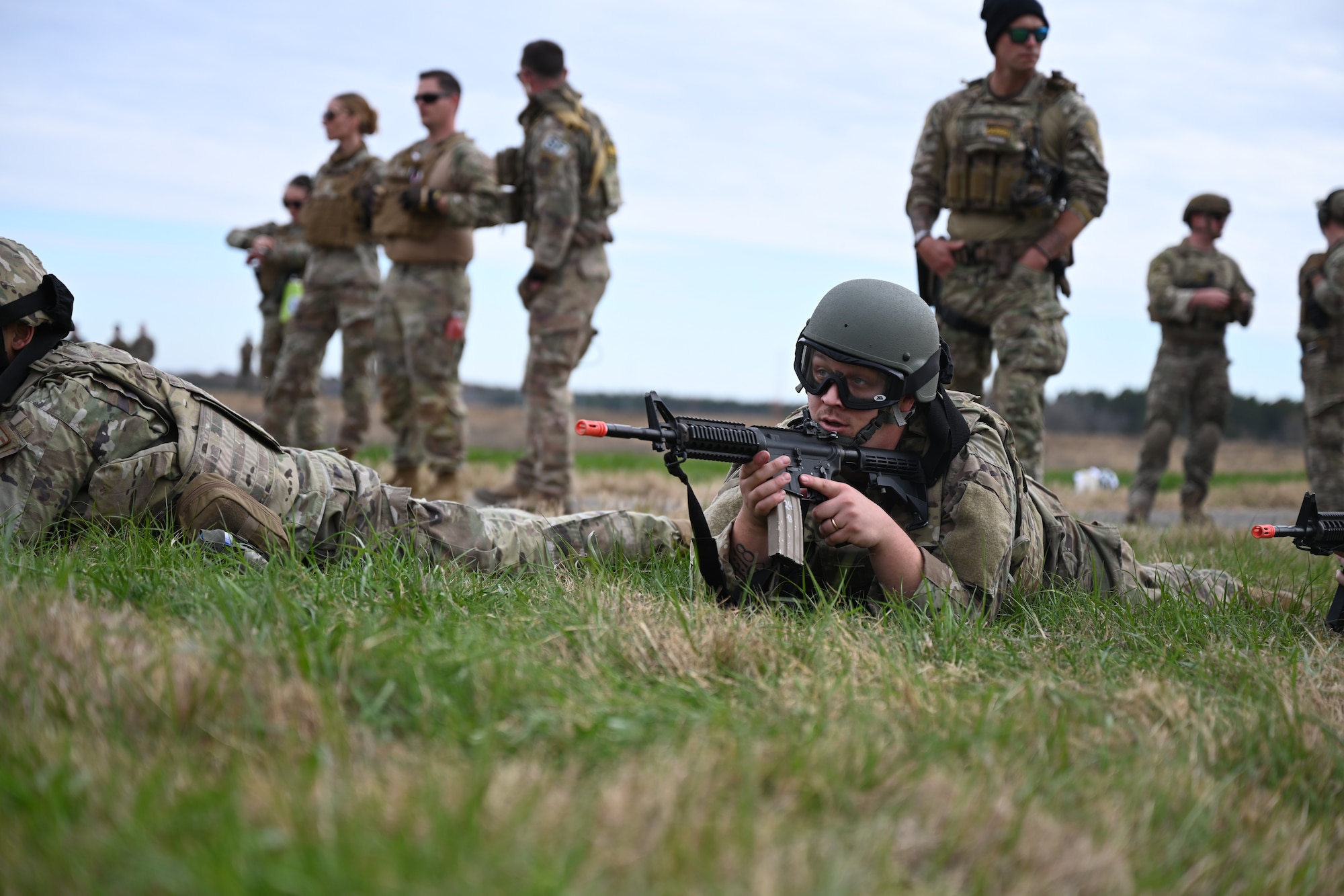 Team Little Rock Airmen participate in a battlefield readiness exercise at the Warrior Airmen Readiness Center