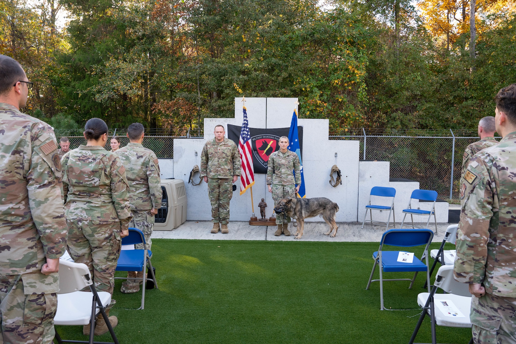 Airmen standing at attention