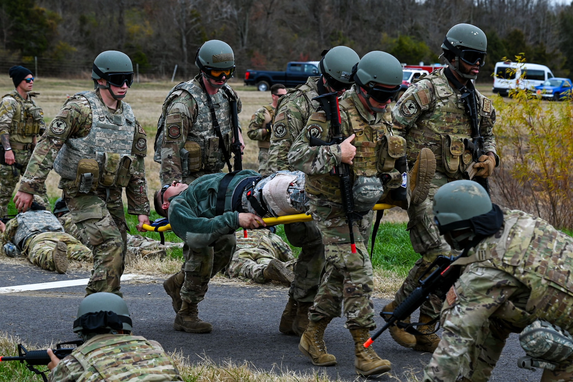 Team Little Rock Airmen participate in a Warrior Airmen Readiness Center capstone event
