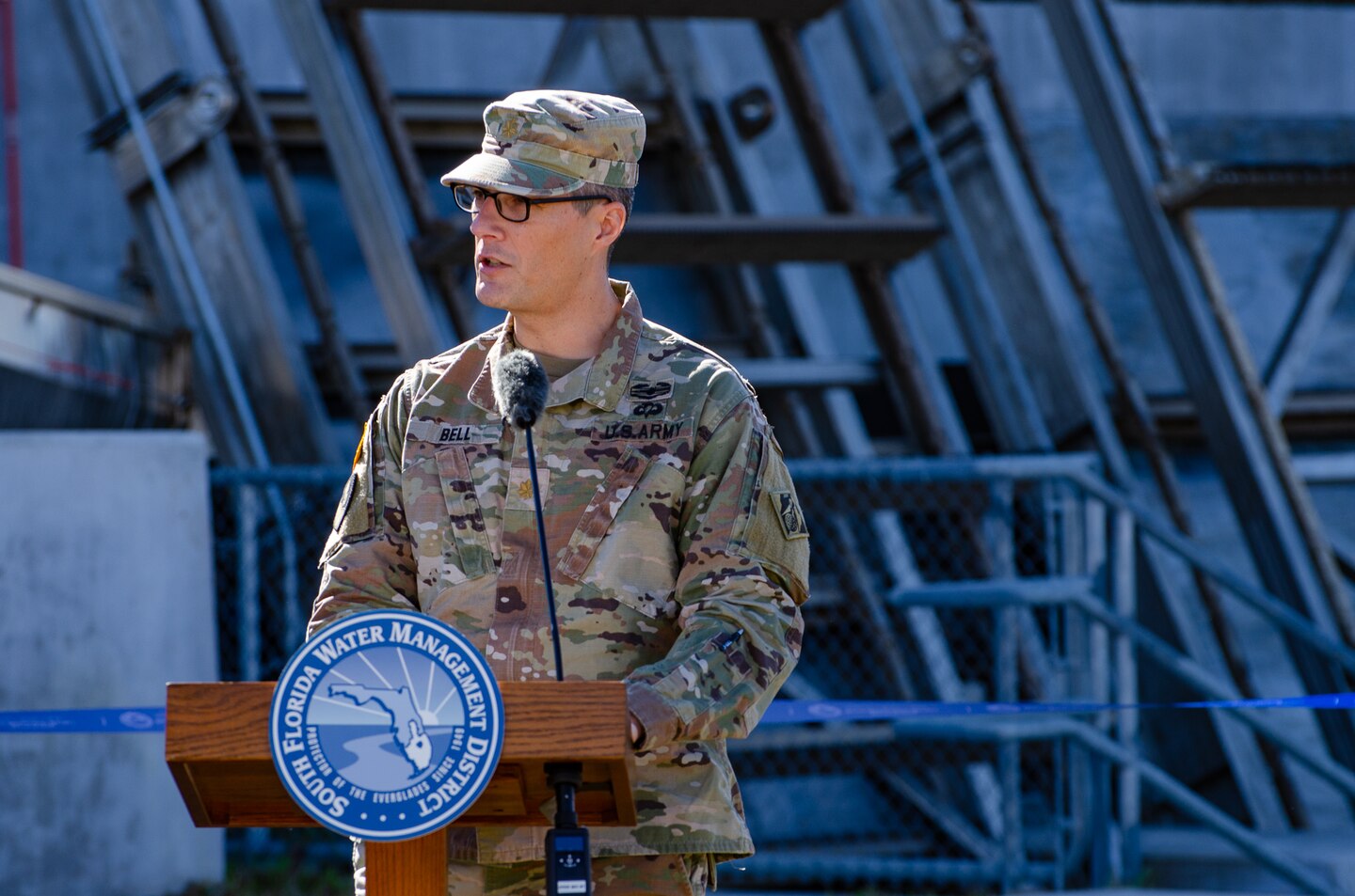 The U.S. Army Corps of Engineers Jacksonville District (USACE)  participated in a ribbon-cutting event hosted by South Florida Water Management District (SFWMD) in celebration of  the completion of construction on the Caloosahatchee C-43 Reservoir pump station. (USACE photo by Jaz Levario)