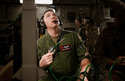 a person prepares a training station