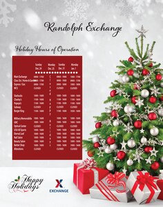 JBSA-Randolph Exchange Holiday Hours