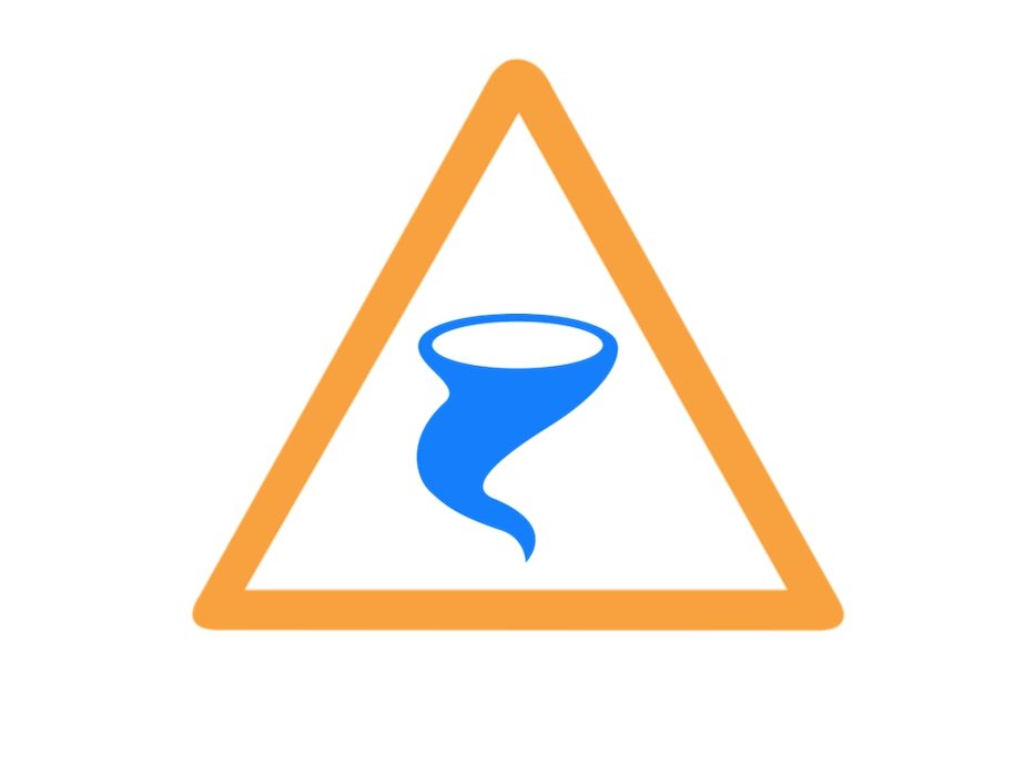 image of a tornado warning sign