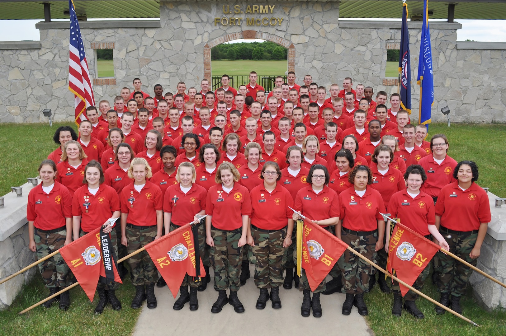 Cadets from the Wisconsin Challenge Academy Class 51, located on Fort McCoy, Wis., during their 22-week residential phase. Challenge Academy reshapes the lives of at-risk students who are not on track to graduate high school on time. Wisconsin Challenge Academy photo