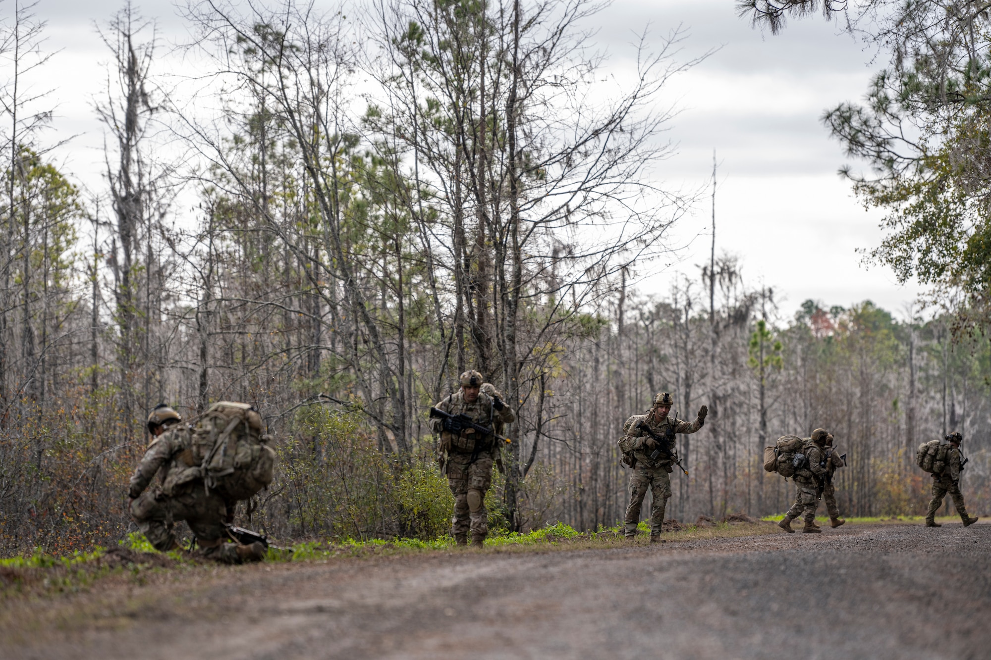 U.S. Air Force Tactical Leader Course students conduct route reconnaissance