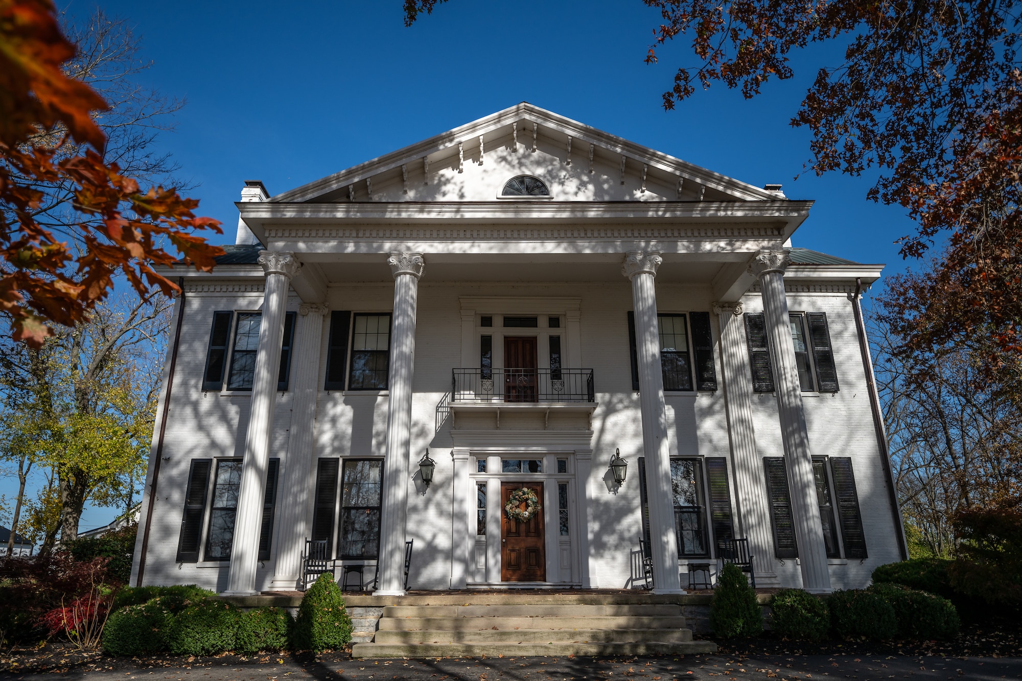 A ceremony to present a posthumous Prisoner of War Medal to the family of U.S. Air Force Brig. Gen. Jack Henry Owen was held at this historic home in Cynthiana, Ky., Nov. 13, 2023. The structure, erected in 1858 and now operated as a bed and breakfast, was Owen’s home until his death in 2013. Owen, who served in the Kentucky Air National Guard for more than 24 years, rising to become assistant adjutant general for Air, was piloting a B-17 Flying Fortress over Hamburg, Germany, on July 25, 1943, when the aircraft was shot down, and he remained a POW for the duration of World War II. (U.S. Air National Guard photo by Dale Greer)