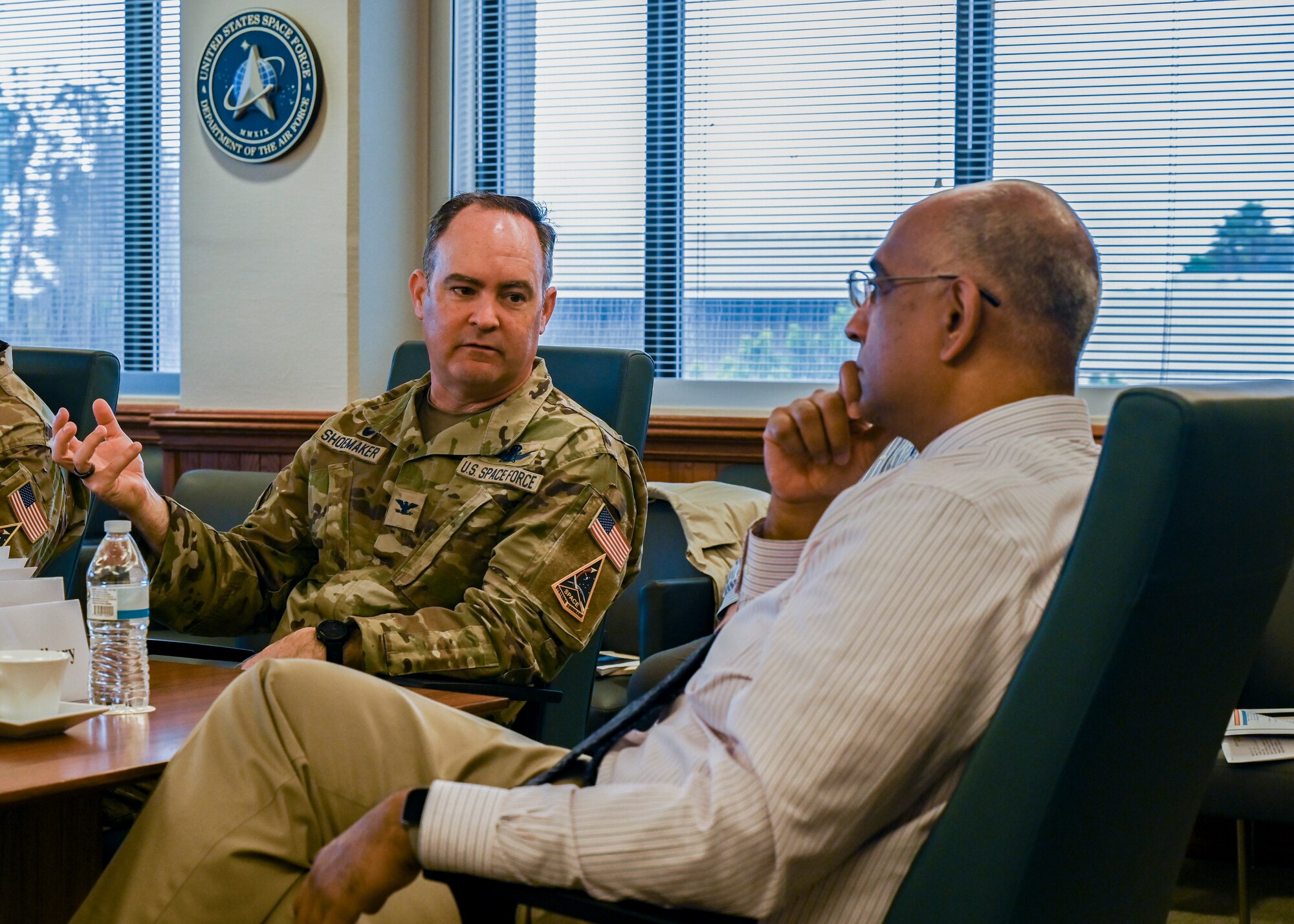 Assistant Secretary of the Air Force for Energy, Installations and Environment, and Space Launch Delta 30 commander, discuss Vandenberg’s role in environmental co-stewardship during a briefing on Assured Access to Space at Vandenberg Space Force Base.