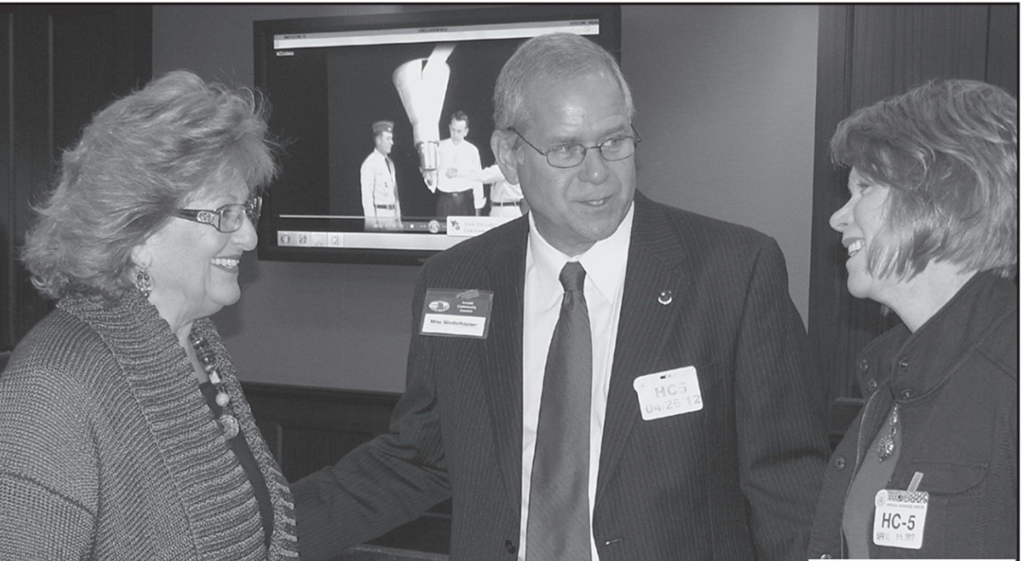In a photo taken in 2012, Mike Niederhauser, ACC community relations and public service chair, introduces then-6th District Congresswoman Diane Black, left, to Cathy Hart, director-at-large of the Antelope Valley Board of Trade. (Courtesy photo)