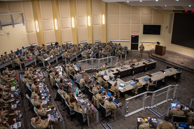 Military members attend the First Sergeant Symposium at Joint Base Andrews