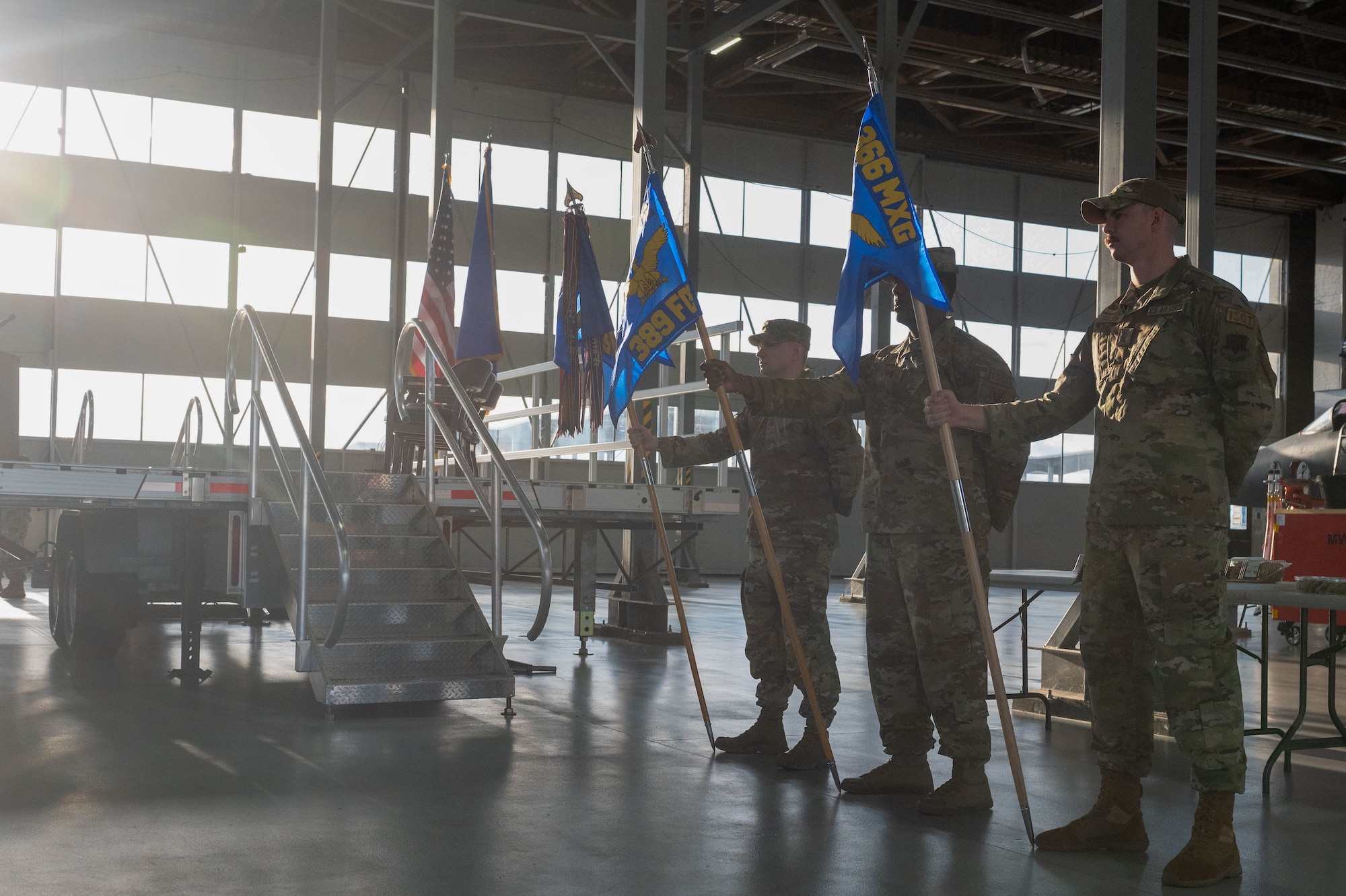 Commander passes the guidon of the squadron