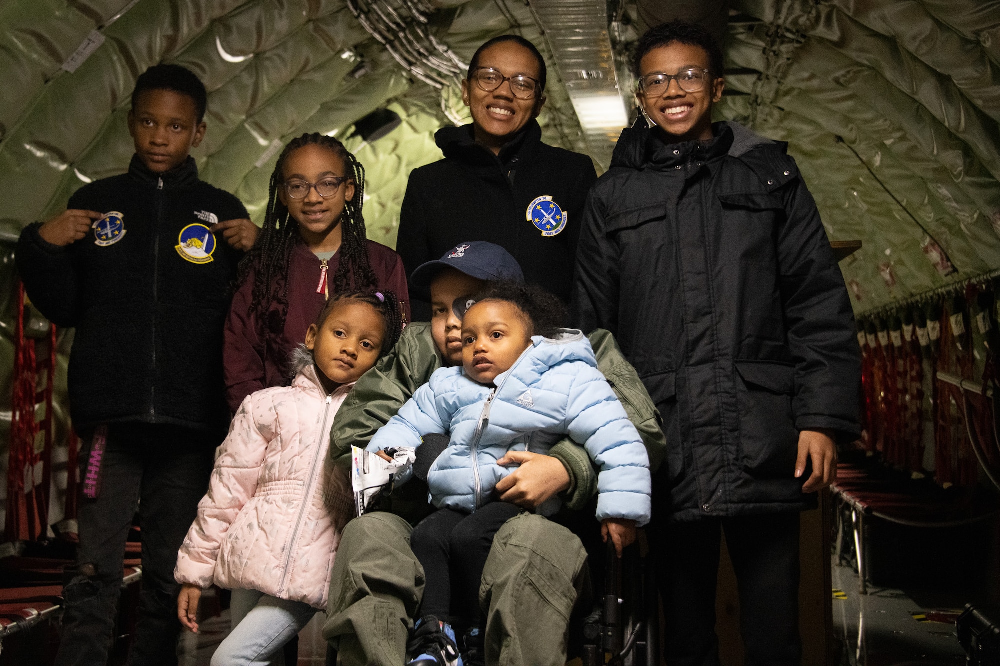 The Hawkins family take a group photo during “Pilot for a Day” at Joint Base Andrews