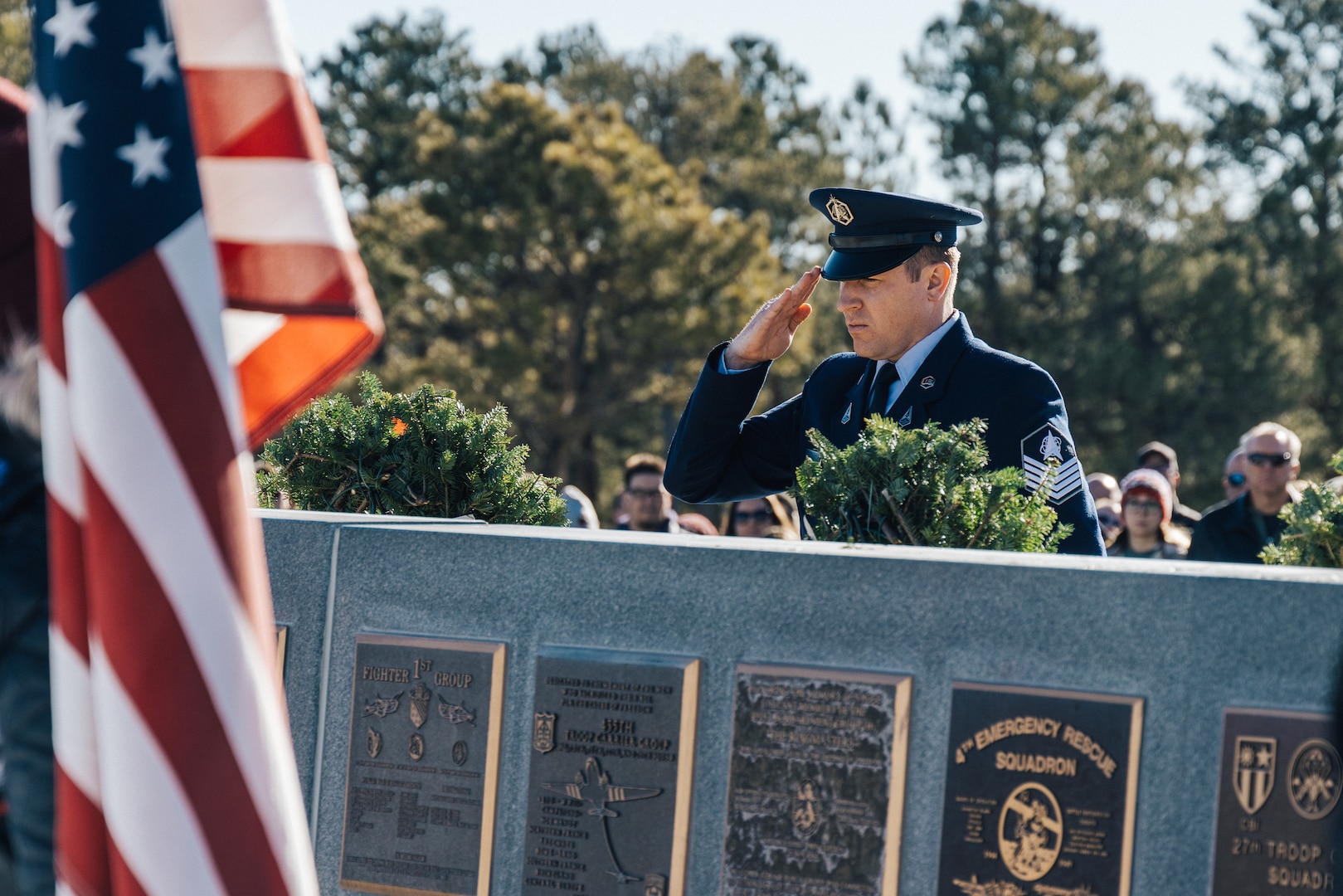 man in uniform saluting