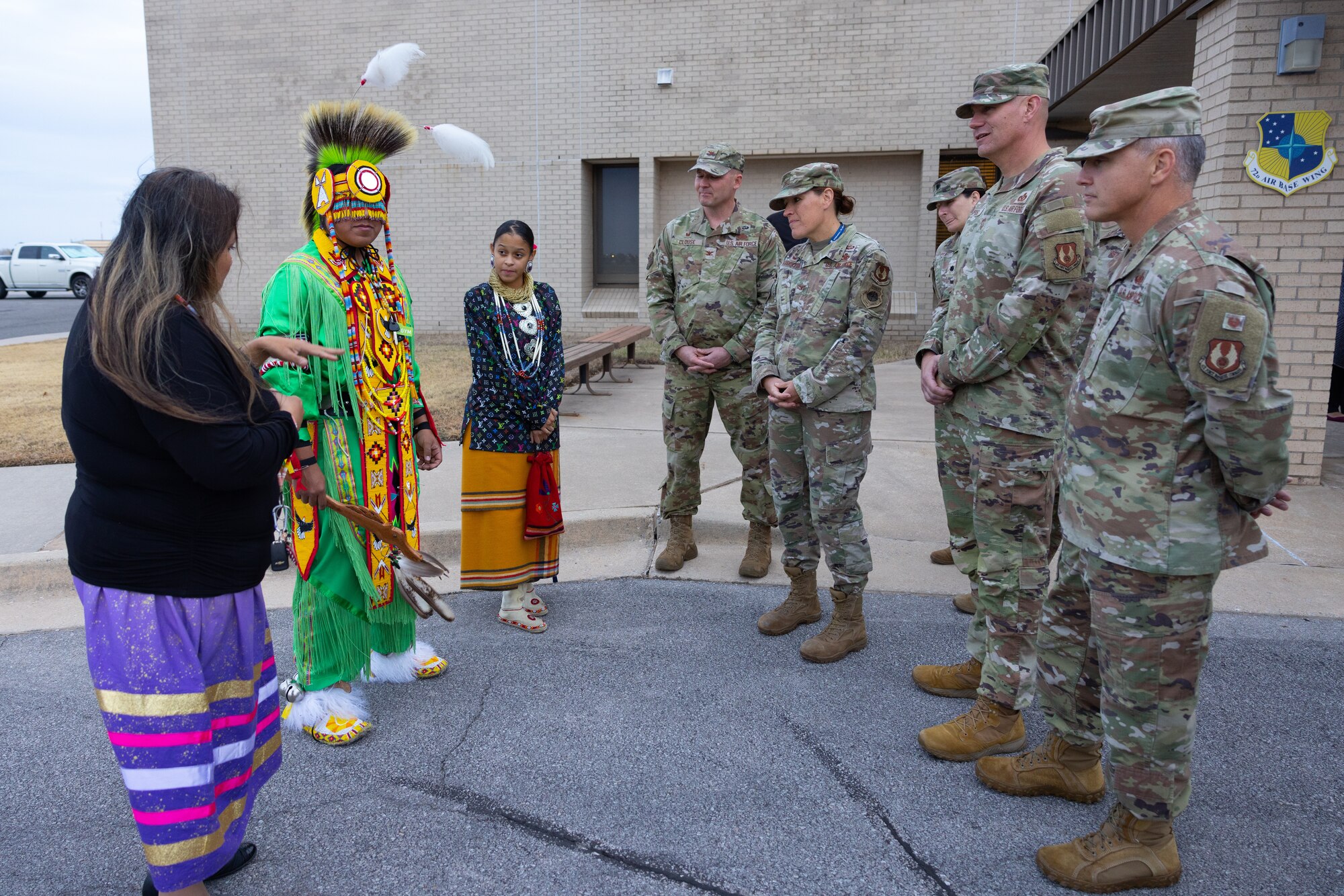The Chickasaw Nation Honor Guard and the Tinker Intertribal Council participated in a Flag Retreat Ceremony.