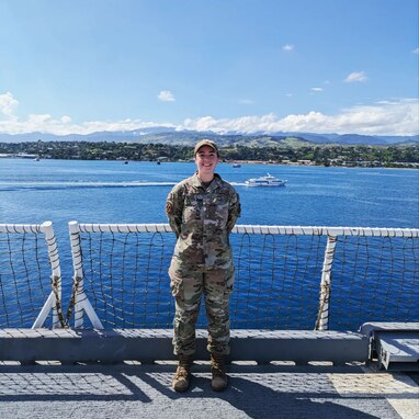 U.S. Air Force Senior Airman Sammi-Joy Severino poses for a photo.