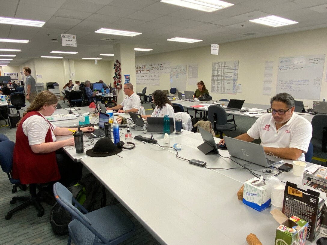 Members of the Joint Field Office in Oahu assigned by the Federal Emergency Management Agency come from various divisions and districts in the U.S. Army Corps of Engineers. They serve as the central headquarters for the recovery mission and manage the overall mission at a national level, working with FEMA’s headquarters in Honolulu.