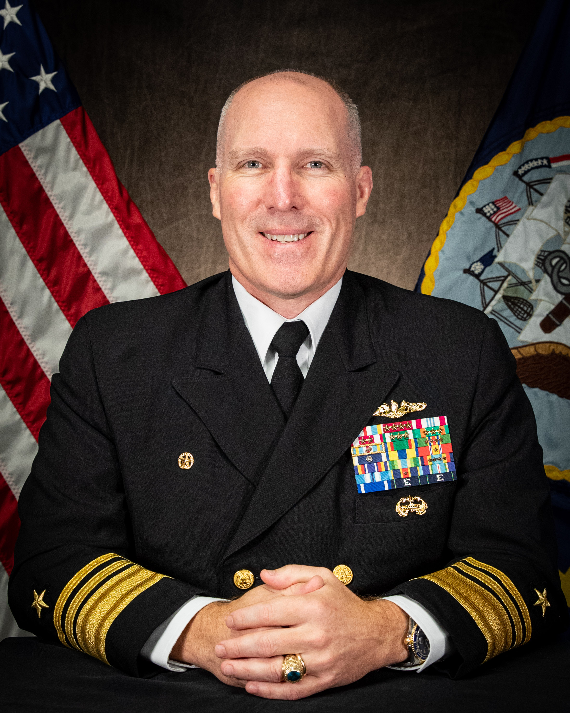 Official bio photo of Vice Adm. Robert Gaucher, commander, Submarine Forces.