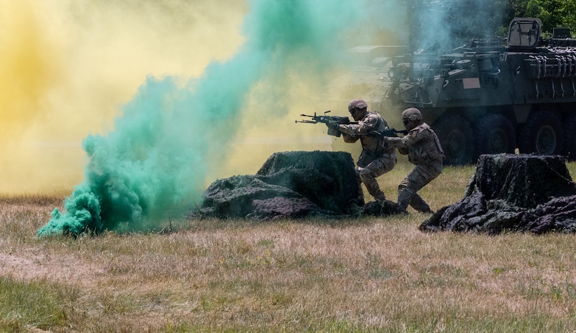 The Pennsylvania Army National Guard Ambassador Demonstration Team conducted its debut performance for Gov. Josh Shapiro and PA National Guard senior leadership at Fort Indiantown Gap May 31, as it demonstrated a mock assault on an objective.