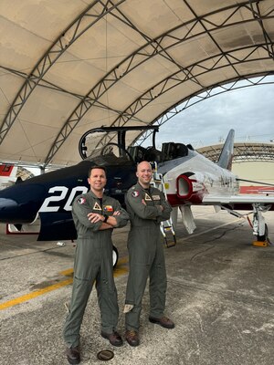 Pilots that will fly backseat during a flyover for the Orange Bowl