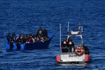An interdicted migrant voyage about 30 miles north of Aguadilla, Puerto Rico Dec. 27, 2023. U.S. Coast Guard Cutter Joseph Napier’s crew repatriated 62 migrants to the Dominican Republic on Dec. 30, 2023. (U.S. Coast Guard photo)