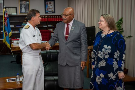 Adm. John C. Aquilino, Commander of U.S. Indo-Pacific Command, traveled to Fiji Jan. 30-31, to reaffirm the strength of the bilateral relationship and advance shared interests in building a more peaceful, stable, and prosperous Indo-Pacific region.
