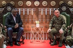 Secretary of Defense Lloyd J. Austin III meets with Philippine Chief of Defense, Gen. Andres Centino at Camp Navarro, Zamboanga, Philippines, Feb. 1, 2023. Austin is traveling to Asia to meet with senior government and military leaders in Korea and the Philippines to advance regional stability, further strengthen the defense partnerships and reaffirm the deep commitment of the United States to work in concert with allies and partners in support of the shared vision of preserving a free and open Indo-Pacific.