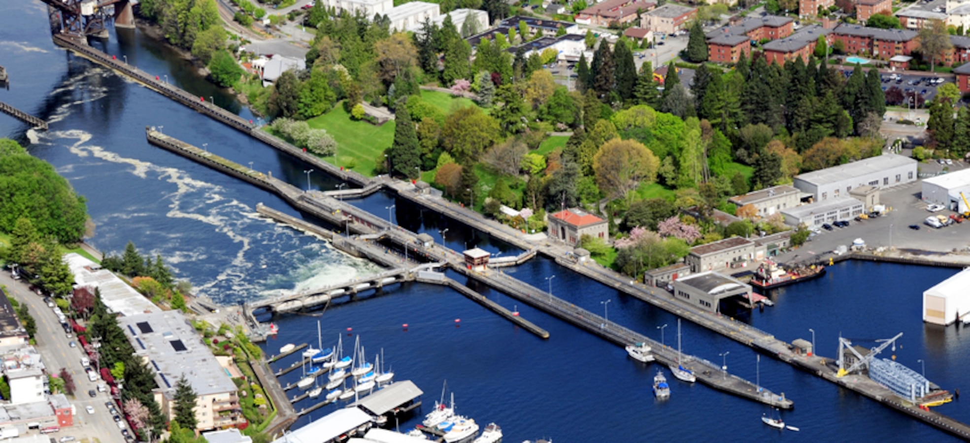 Aerial view of Lake Washington Ship Canal