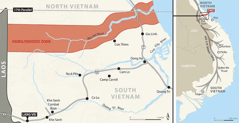 A map shows the northern part of South Vietnam; another section shows all of Vietnam.