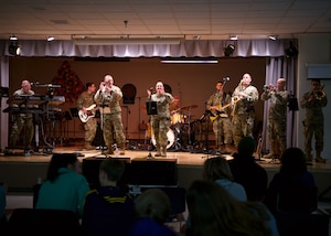 U.S. Air Force Academy Band performs for high school students at North Middle School, South Dakota