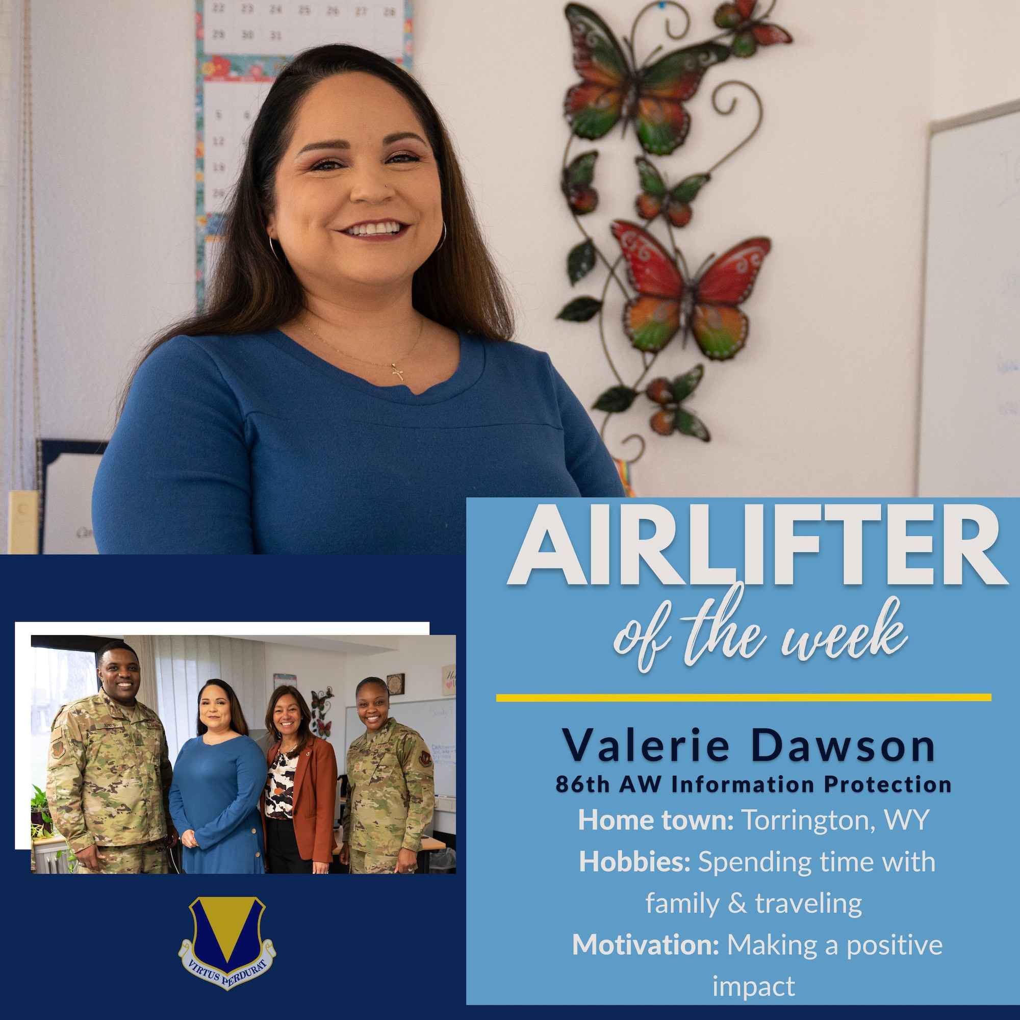 Graphic of Airlifter of the Week: Valerie Dawson