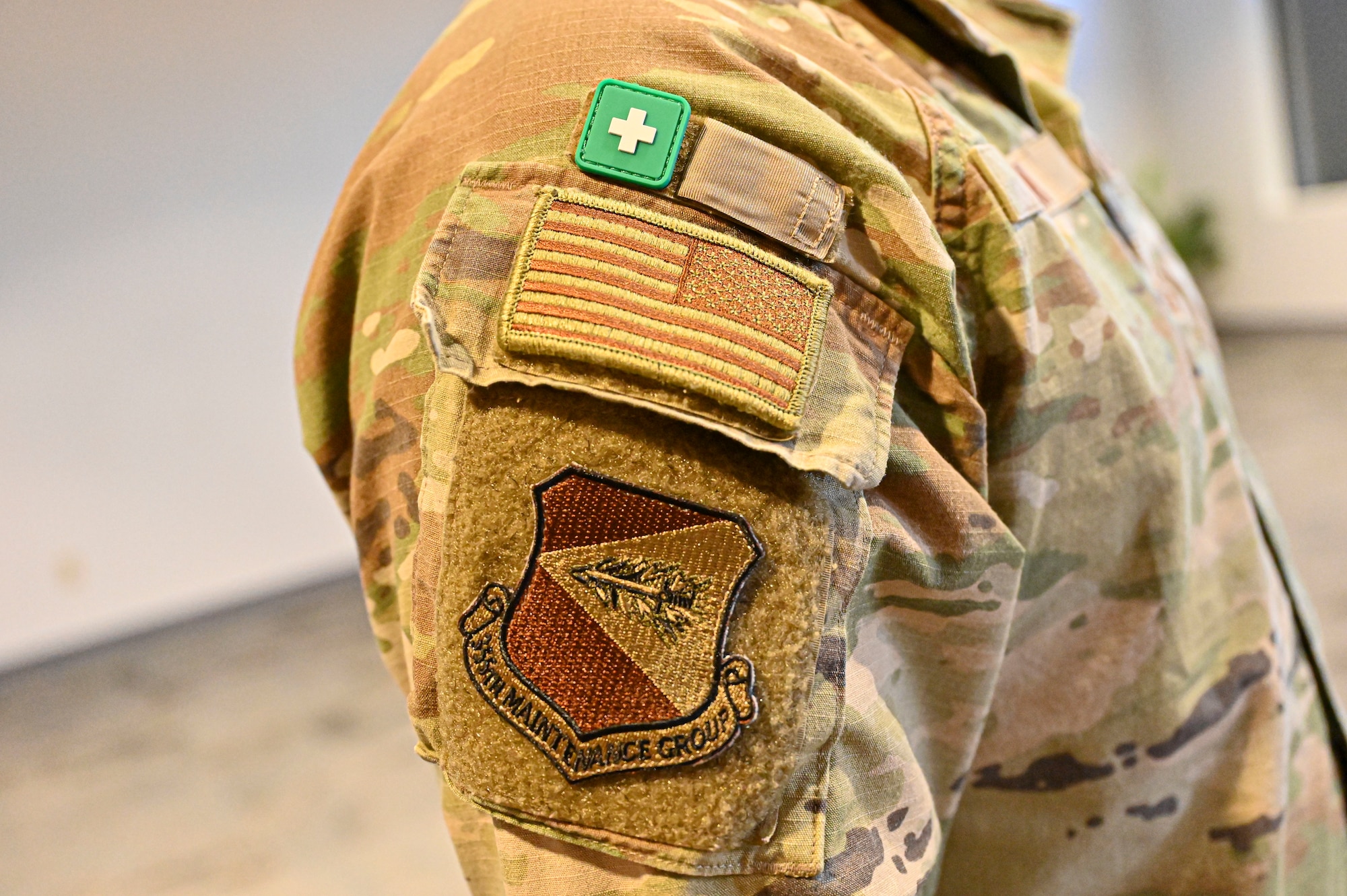 Pictured above is a small identifier patch on a uniform.