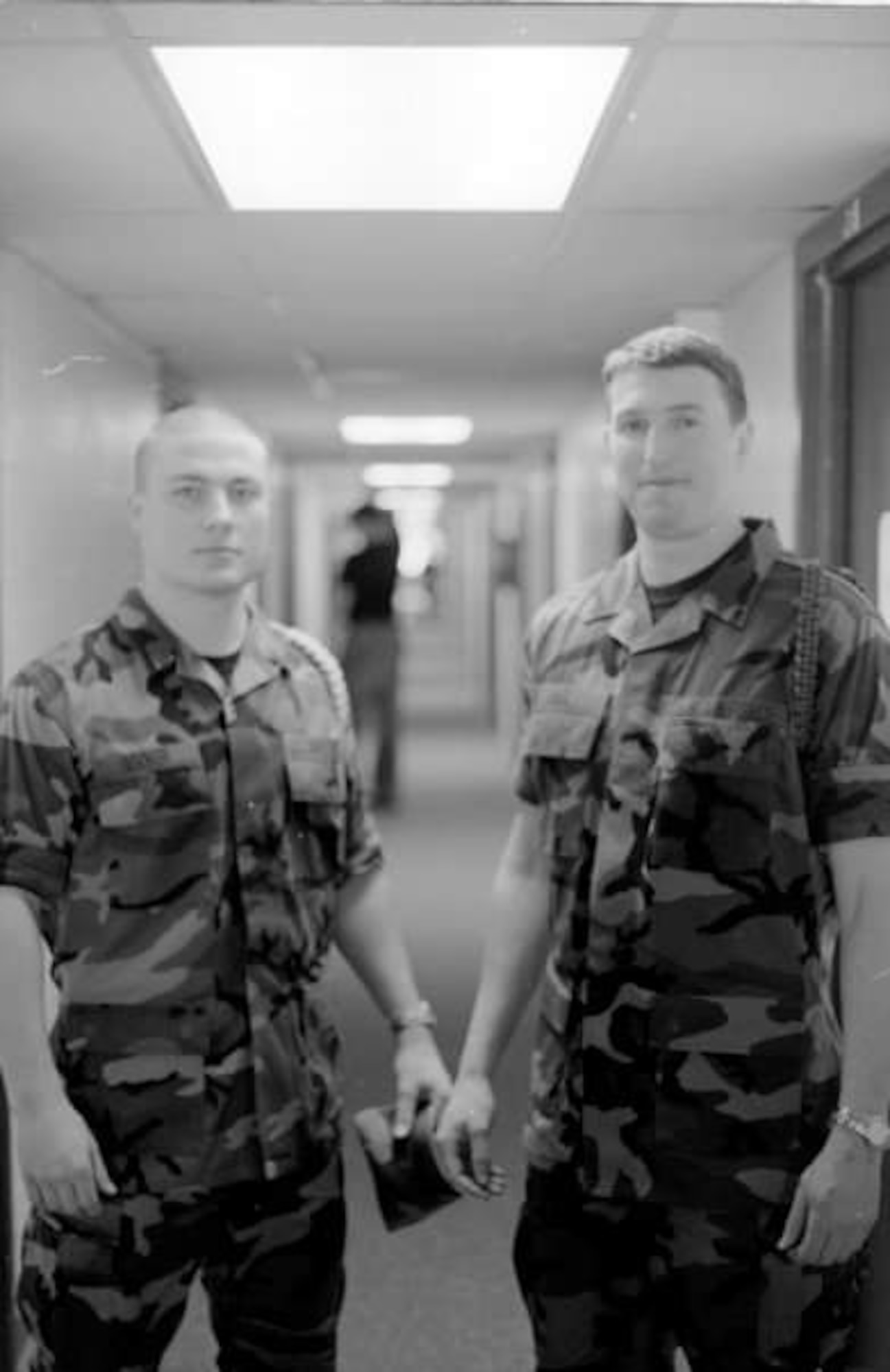 U.S. Air Force Airman Wesley Booker (right) is a student at the 311th Training Squadron, at the Defense Language Institute Foreign Language Center, Presidio of Monterey, California, in 1999. (Courtesy photo)