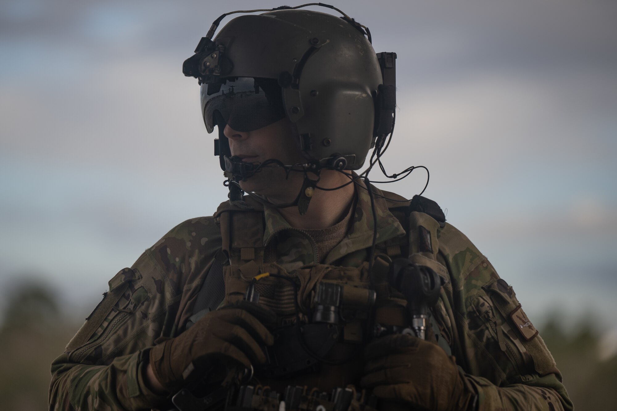 U.S. Air Force Airmen participate in a CV-22 defensive maneuver training exercise near Montgomery, Ala., Jan. 25, 2023.