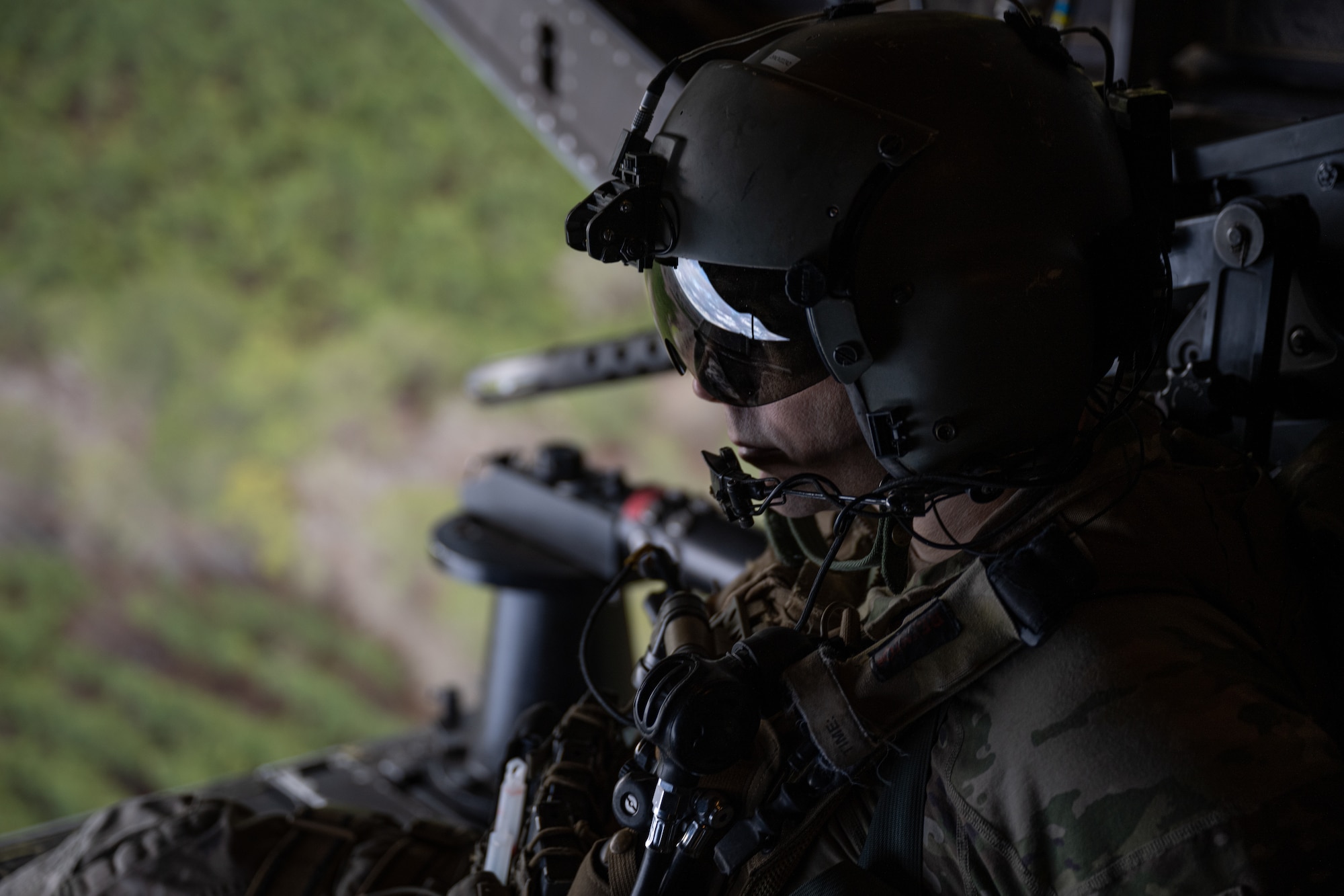 U.S. Air Force Airmen participate in a CV-22 defensive maneuver training exercise near Montgomery, Ala., Jan. 25, 2023.