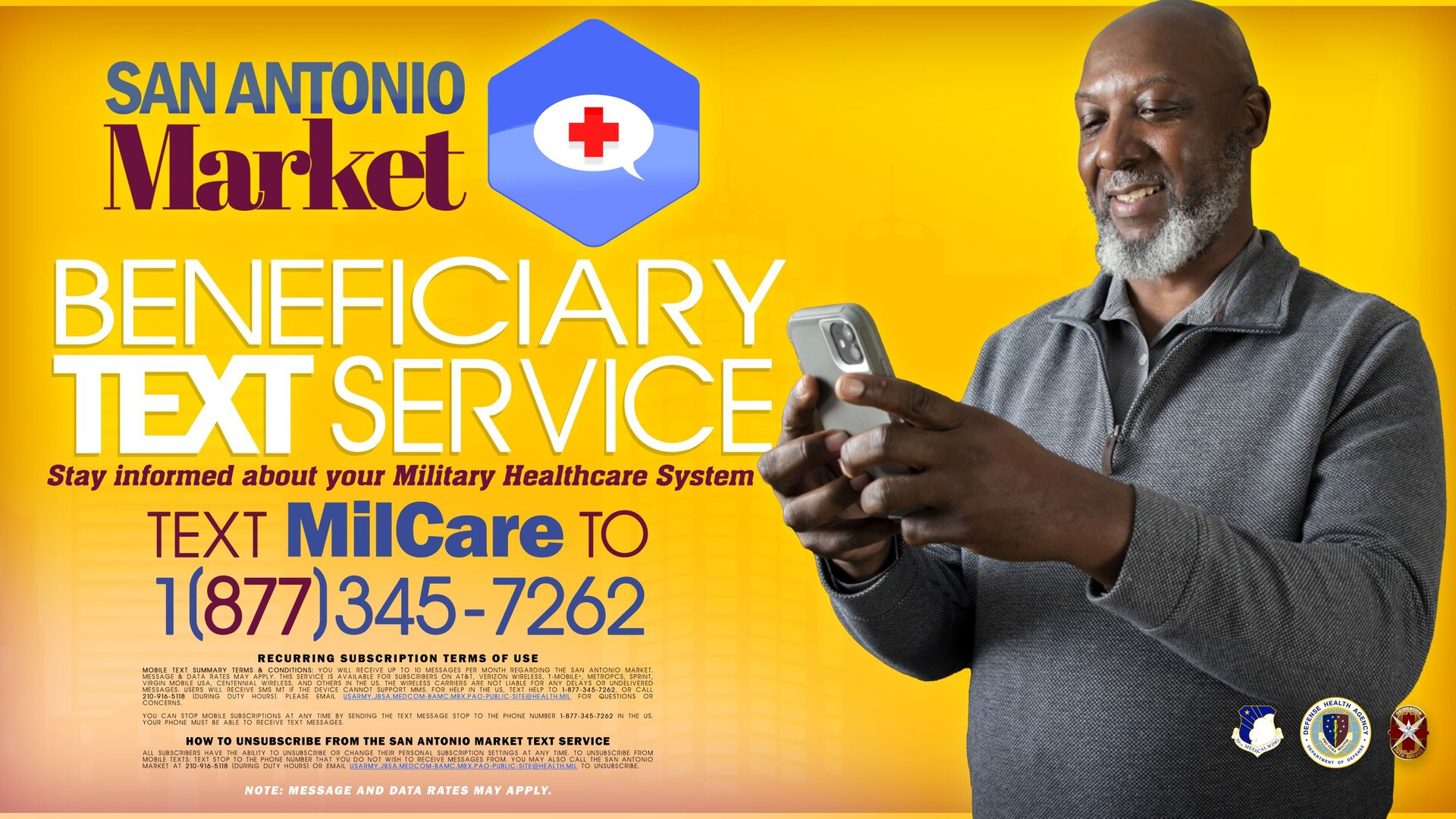 The San Antonio Market has launched a text messaging service to keep TRICARE beneficiaries informed about their local military healthcare system.