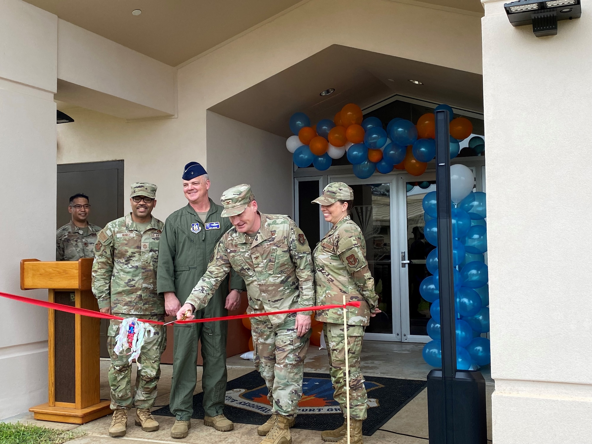 624th RSG and 4th AF leadership celebrate new HQ building with ribbon-cutting ceremony.