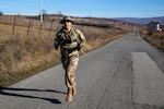 Nebraska Army National Guard Capt. Travis Kirchner, 111th Public Affairs Detachment commander, won the traditional Danish Contingency March Jan. 7, 2023, while deployed to Kosovo. Kirchner finished the 22-mile march in 2 hours, 21 minutes and 35 seconds.