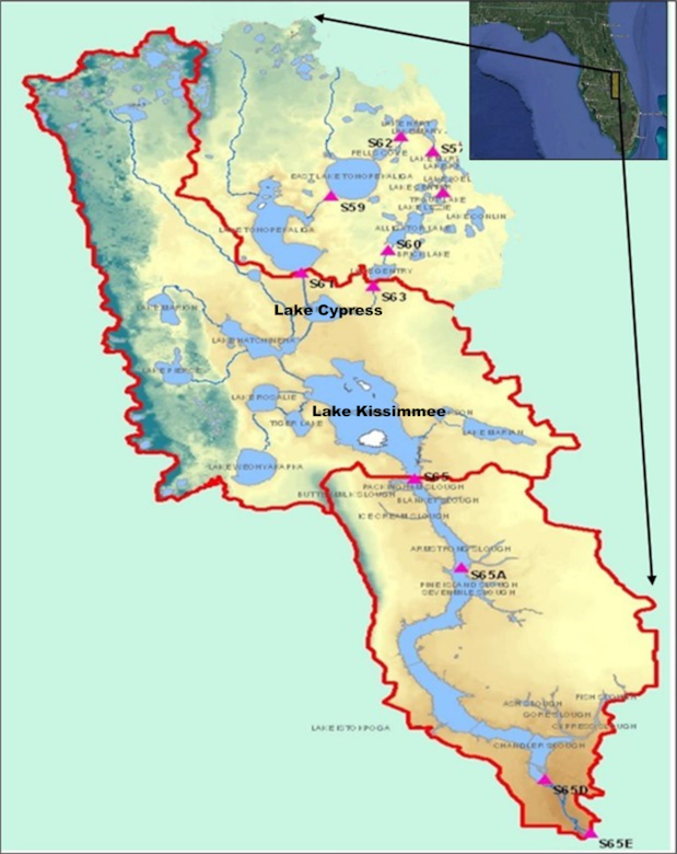 Map of Kissimmee Basin Headwater Lakes, Kissimmee River, and Adjacent Floodplain