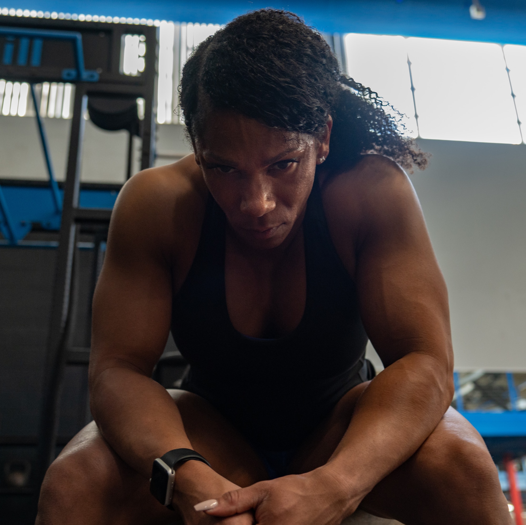 U.S. Air Force Tech. Sgt. Evon Pennington, a public health technician assigned to the 6th Medical Group, takes a break at MacDill Air Force Base, Florida, Jan 31, 2023.