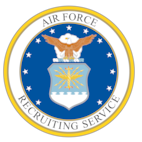 A shield with the Air Force Recruiting Service emblem