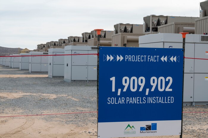 The Edwards Solar Enhanced Use Lease Project in Mojave, California has almost 2 million solar panels installed which is also the largest private-public collaboration in Department of Defense history.