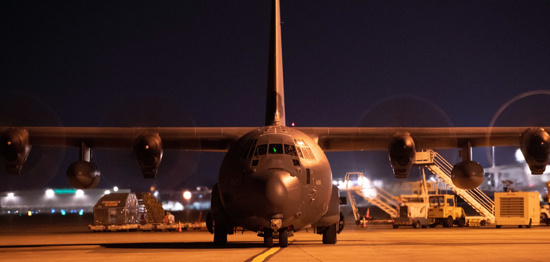 An MC-130J Commando II arrives at the 193rd Special Operations Wing at Middletown, Pennsylvania, Feb. 2, 2023. The arrival of the aircraft marks a symbolic beginning to the unit's new primary mission as the first and currently only Air National Guard unit to operate the Commando II.