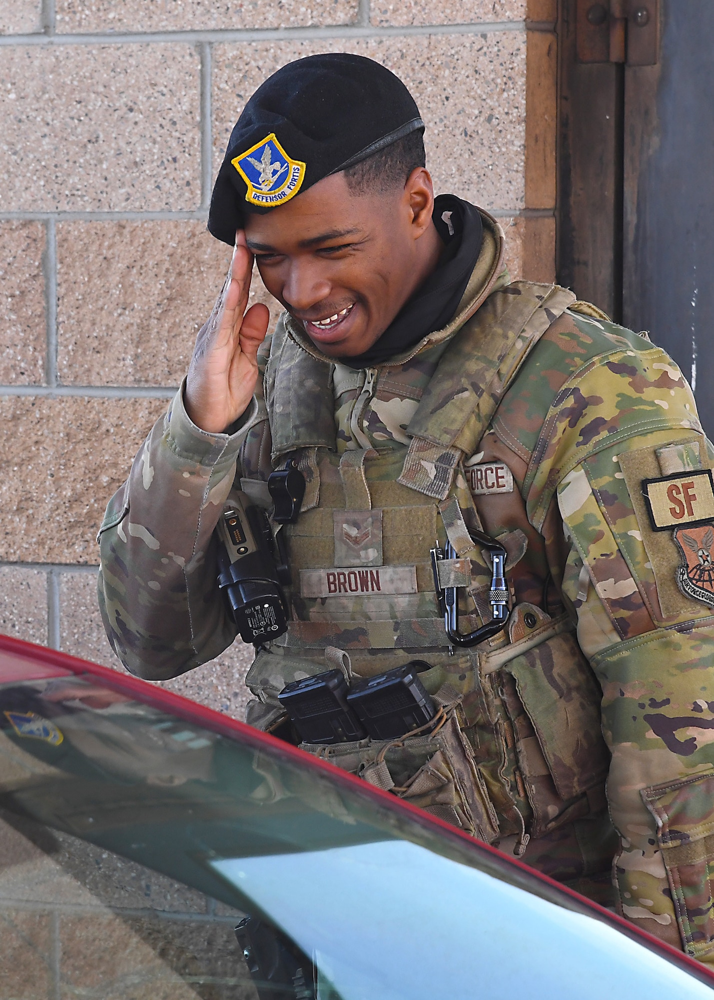 Airman renders a salute.