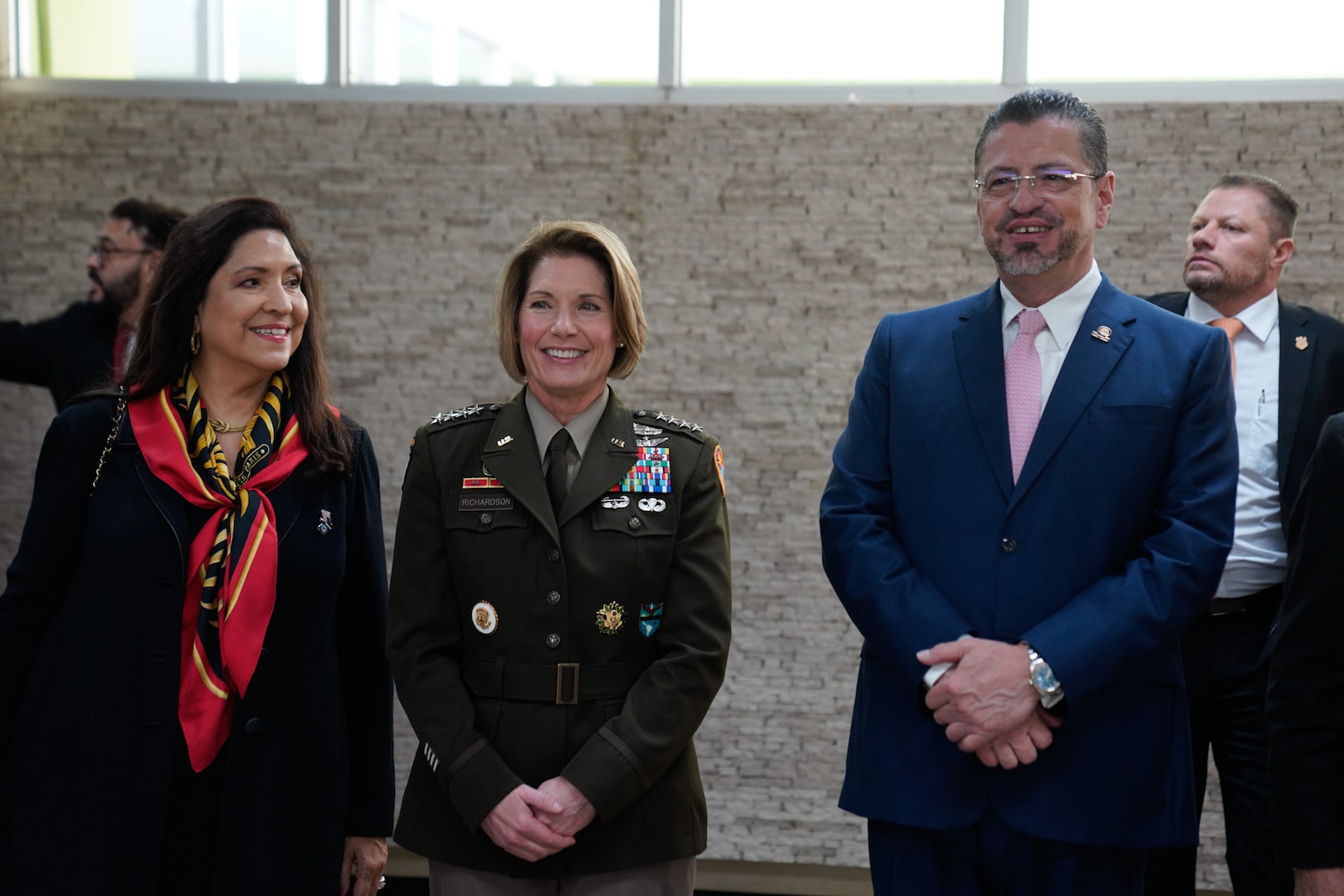 U.S. Army Gen. Laura Richardson, the commander of U.S. Southern Command, meets with Costa Rican President Rodrigo Chaves Robles.