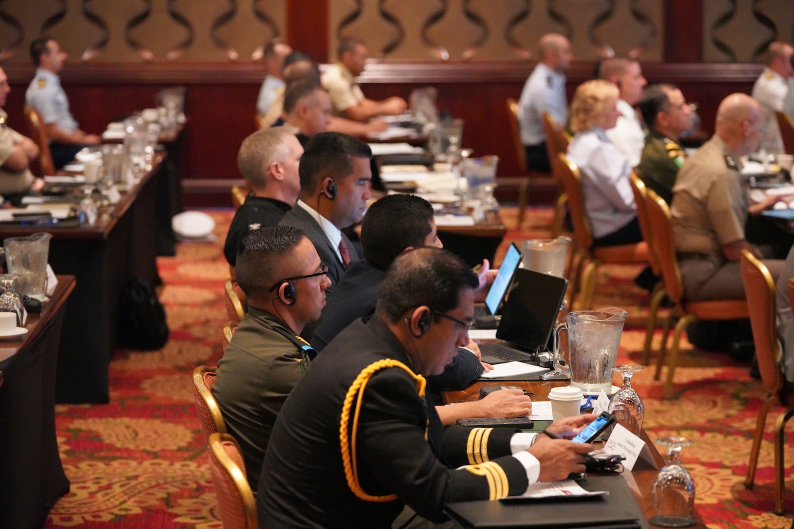 Multinational participants of the Central American Security Conference (CENTSEC) 2023 listen to the opening remarks.