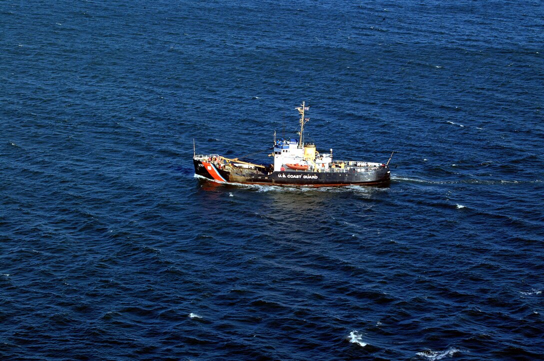 Coast Guard Cutter Cowslip, a bay-class buoy tender underway in Astoria.