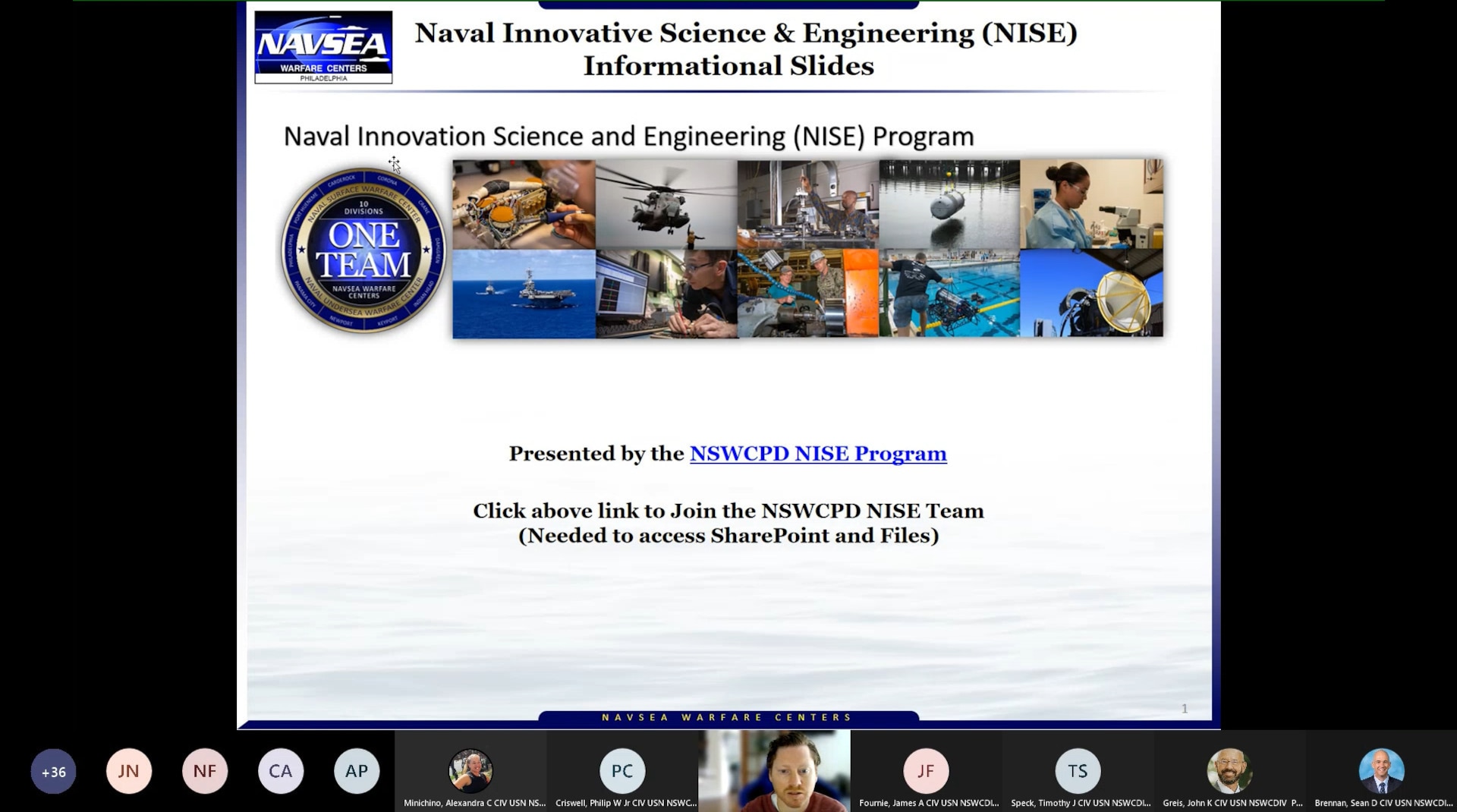 NSWC Philadelphia Division’s Naval Innovative Science & Engineering Program Holds Virtual Information Session for Fiscal Year 2024 Proposal Period