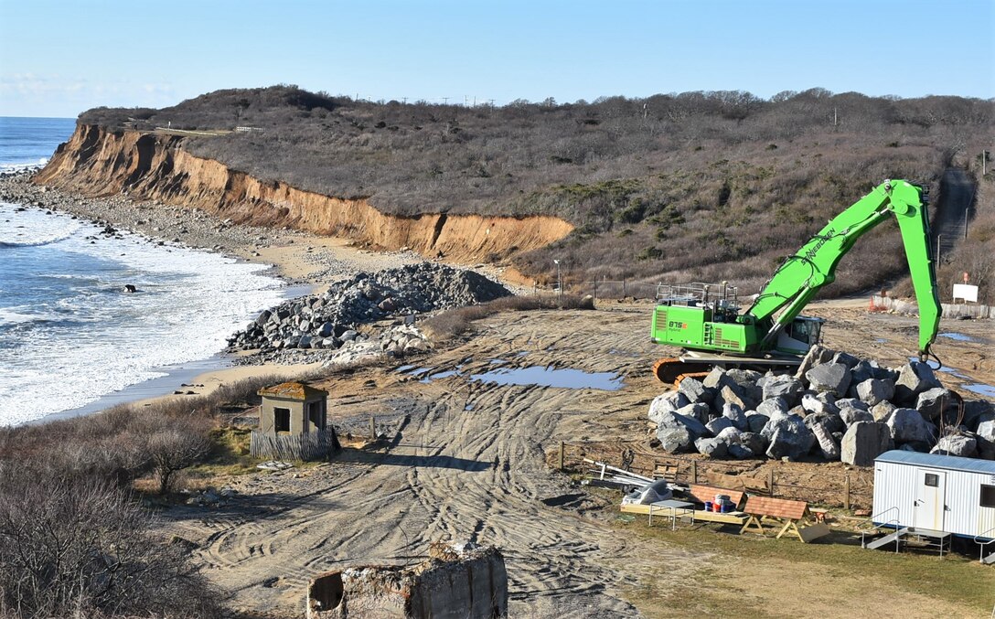 Construction at Montauk Lighthouse in Montauk, New York.