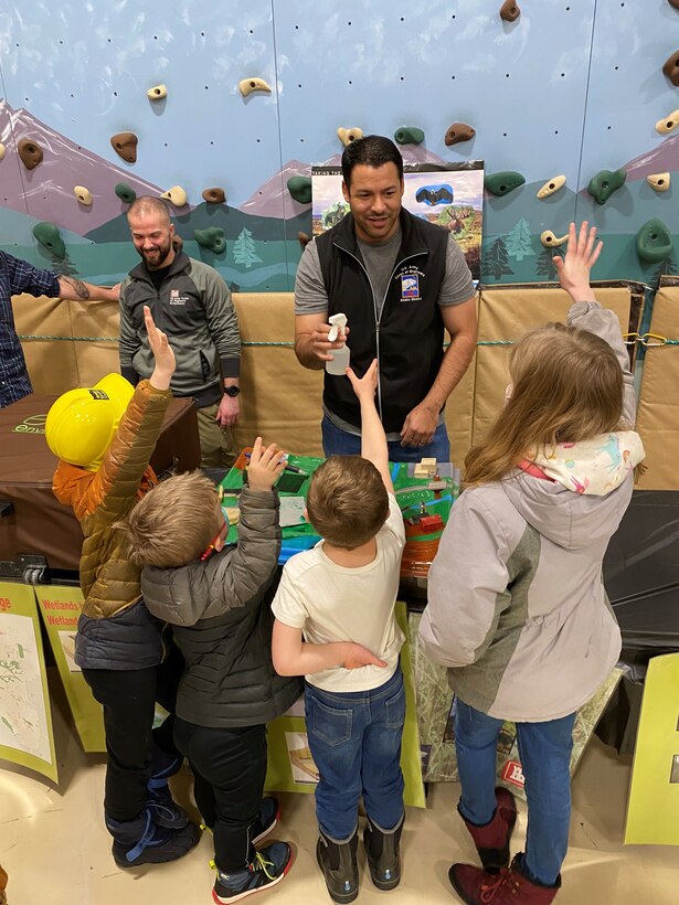 Representatives from the district's Regulatory Division visited Ravenwood Elementary School to talk about wetland delineation at the school’s STEM night. The students learned about different types of wetlands around Alaska and how they help protect from floods and pollutants through an interactive model. Through outreach efforts like these, we hope to inspire the next generation to pursue careers in science, technology, engineering and math.