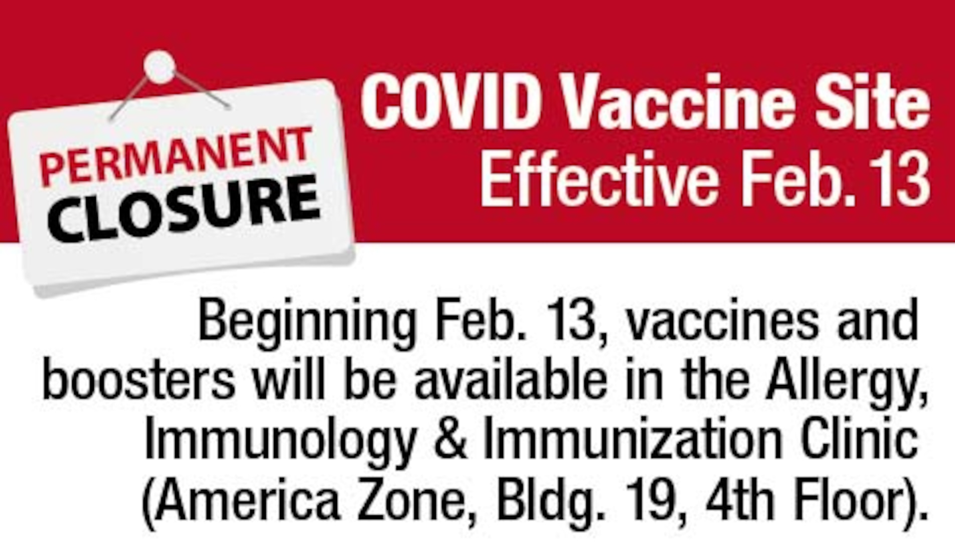 WRNMMC COVID-19 Vaccine Site closure